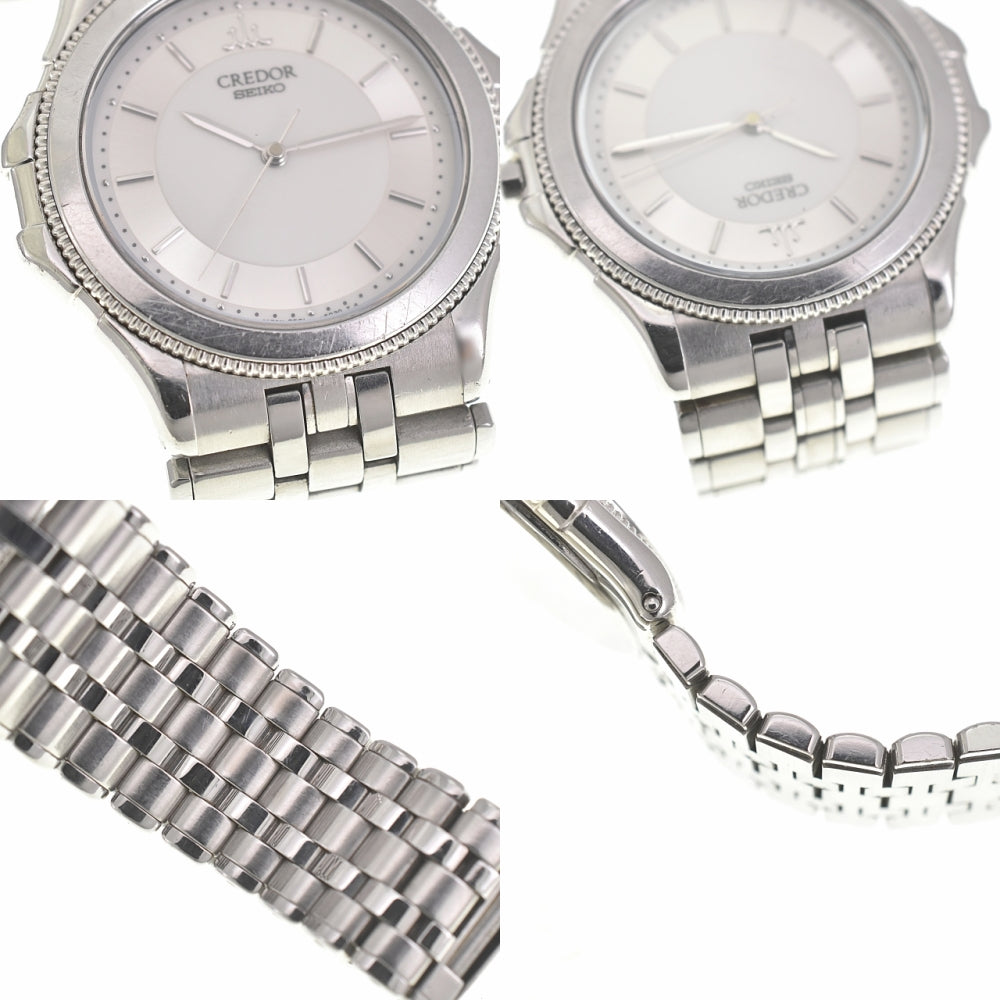 SEIKO CREDOR 9581-6040 K18WGBezel Silver Dial Quartz Men's
 Watch E#139409