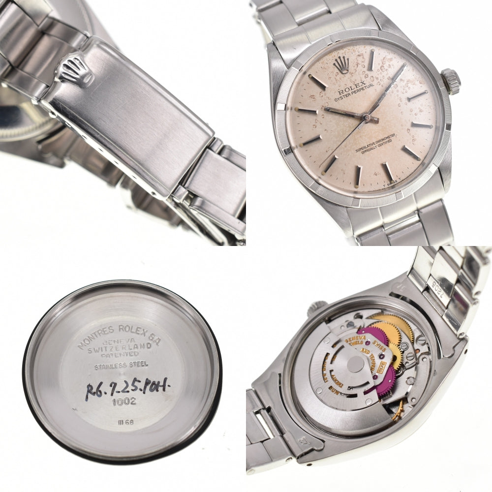 ROLEX Oyster perpetual 1003 finely engine turned Silver Dial Automatic Men's
 Watch G#139420