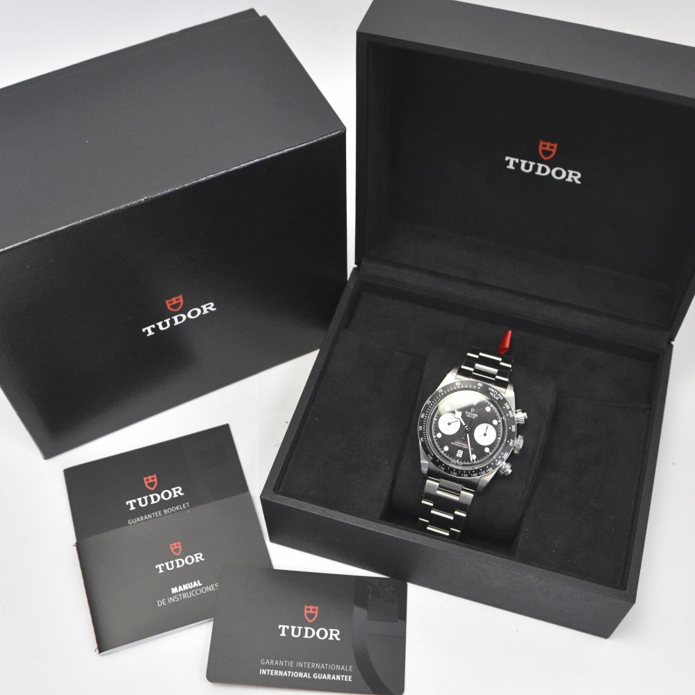with paper TUDOR Black Bay Chronograph Date 79360N Black / Silver Dial Automatic Men's
 Watch G#139432