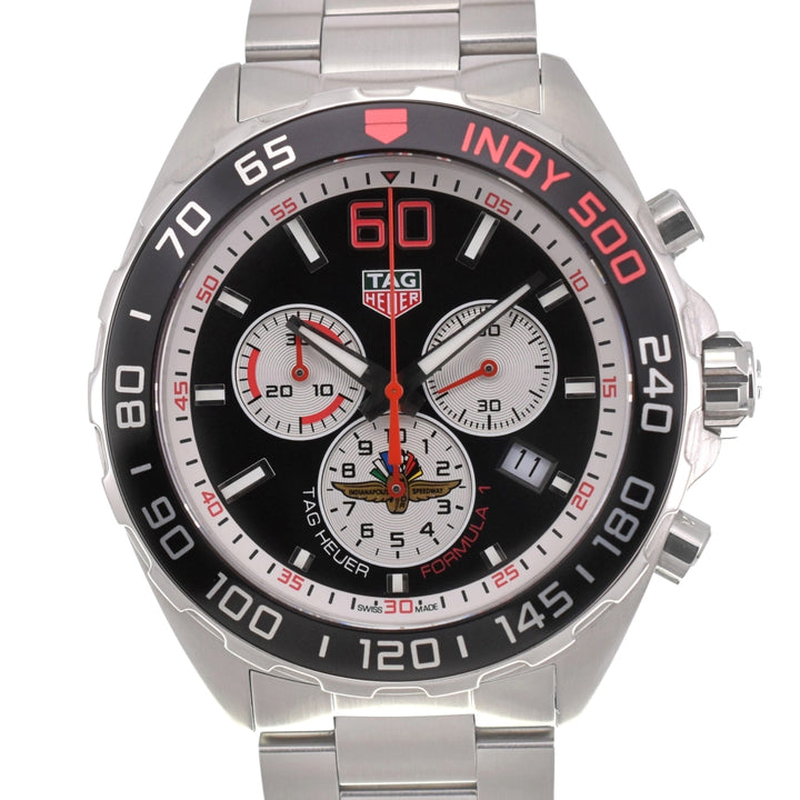 with paper TAG HEUER Formula 1 Indy 500 CAZ101V Limited Edition Chronograph Date Black / Silver Dial Quartz Men's
 Watch I#139440