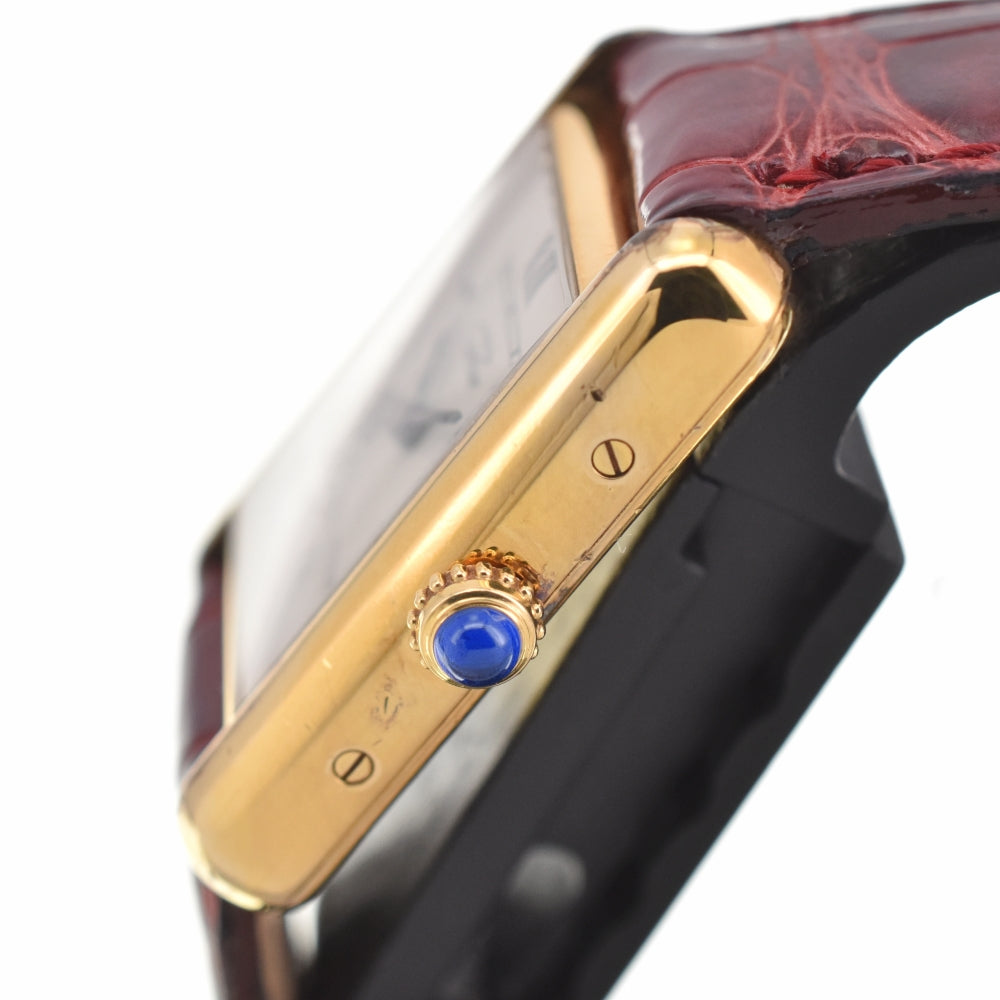 CARTIER Must tank W1013654 SV925 (Gold Plated) / Leather Ivory Dial Quartz Ladies
 Watch G#139452