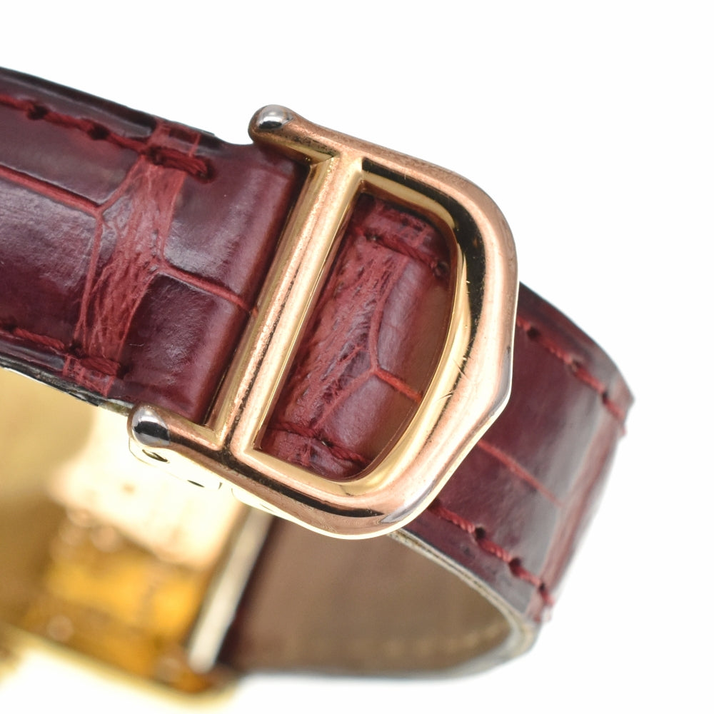 CARTIER Must tank W1013654 SV925 (Gold Plated) / Leather Ivory Dial Quartz Ladies
 Watch G#139452