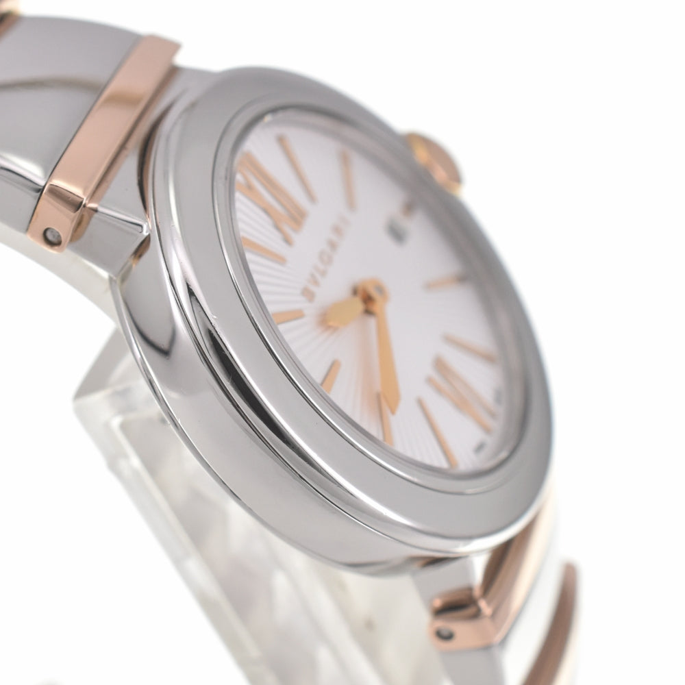 BVLGARI Le chair LUP28SG Date Stainless Steel/K18PG Sapphire & Diamond Crown Silver Dial Quartz Ladies
 Watch G#139456
