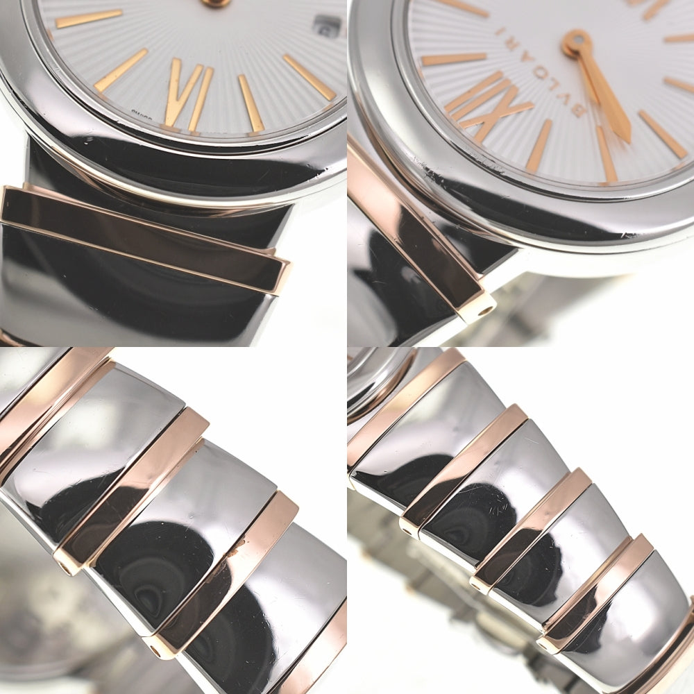 BVLGARI Le chair LUP28SG Date Stainless Steel/K18PG Sapphire & Diamond Crown Silver Dial Quartz Ladies
 Watch G#139456