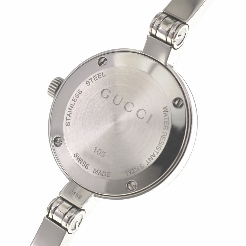 GUCCI 105 Garnet Bezel Bangle white Dial Quartz Ladies
 Watch L#139472