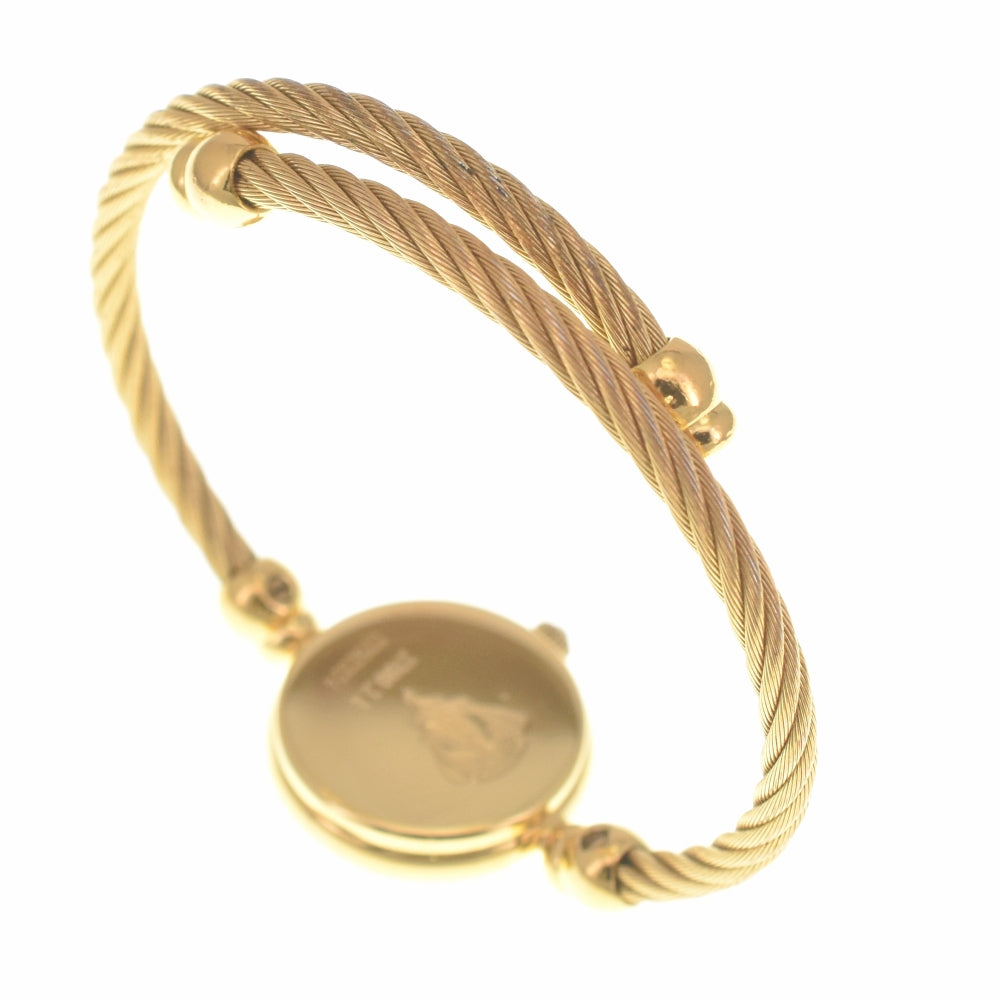 GUCCI Bangle 2700.2.L Gold Plated black Dial Quartz Ladies
 Watch K#139481