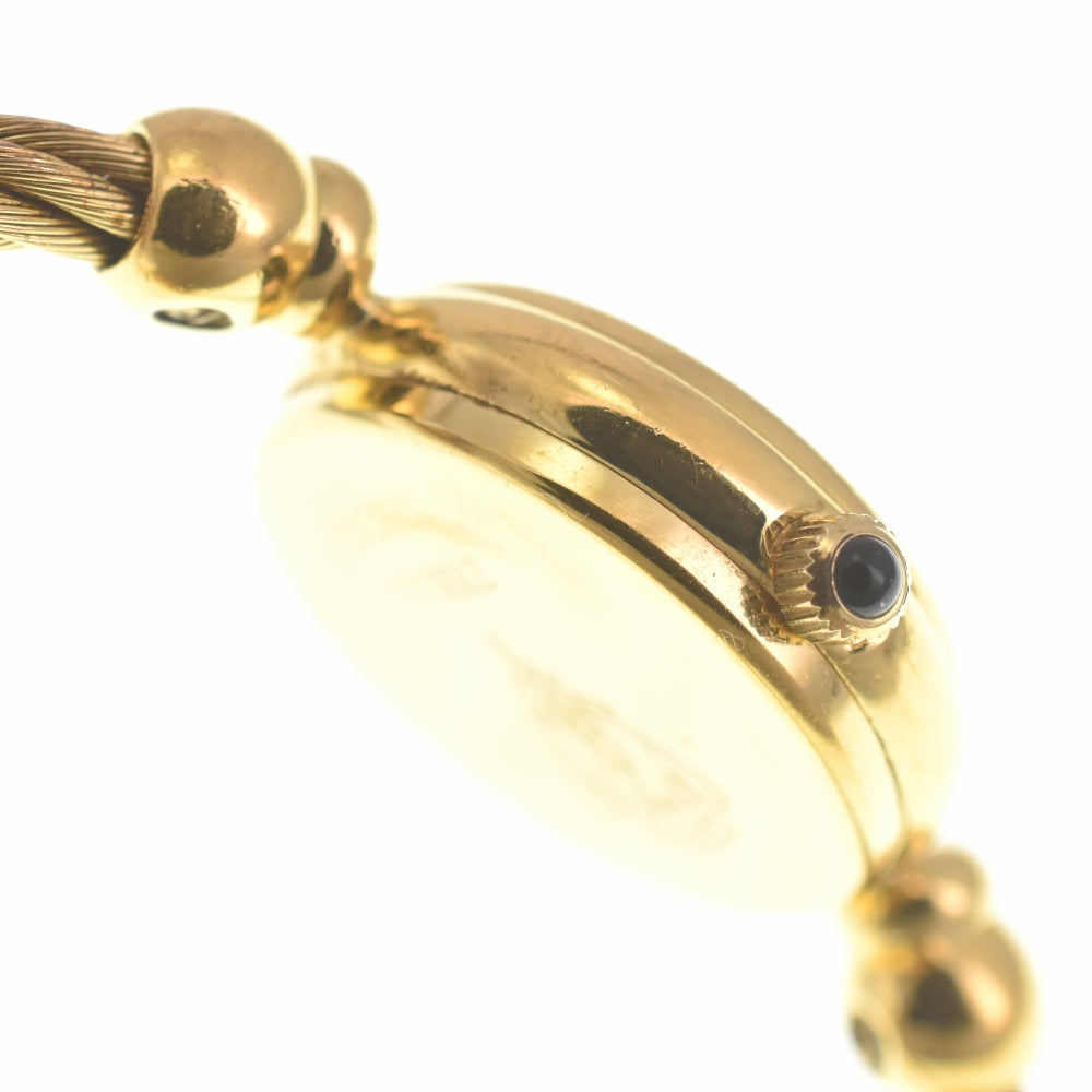 GUCCI Bangle 2700.2.L Gold Plated black Dial Quartz Ladies
 Watch K#139481