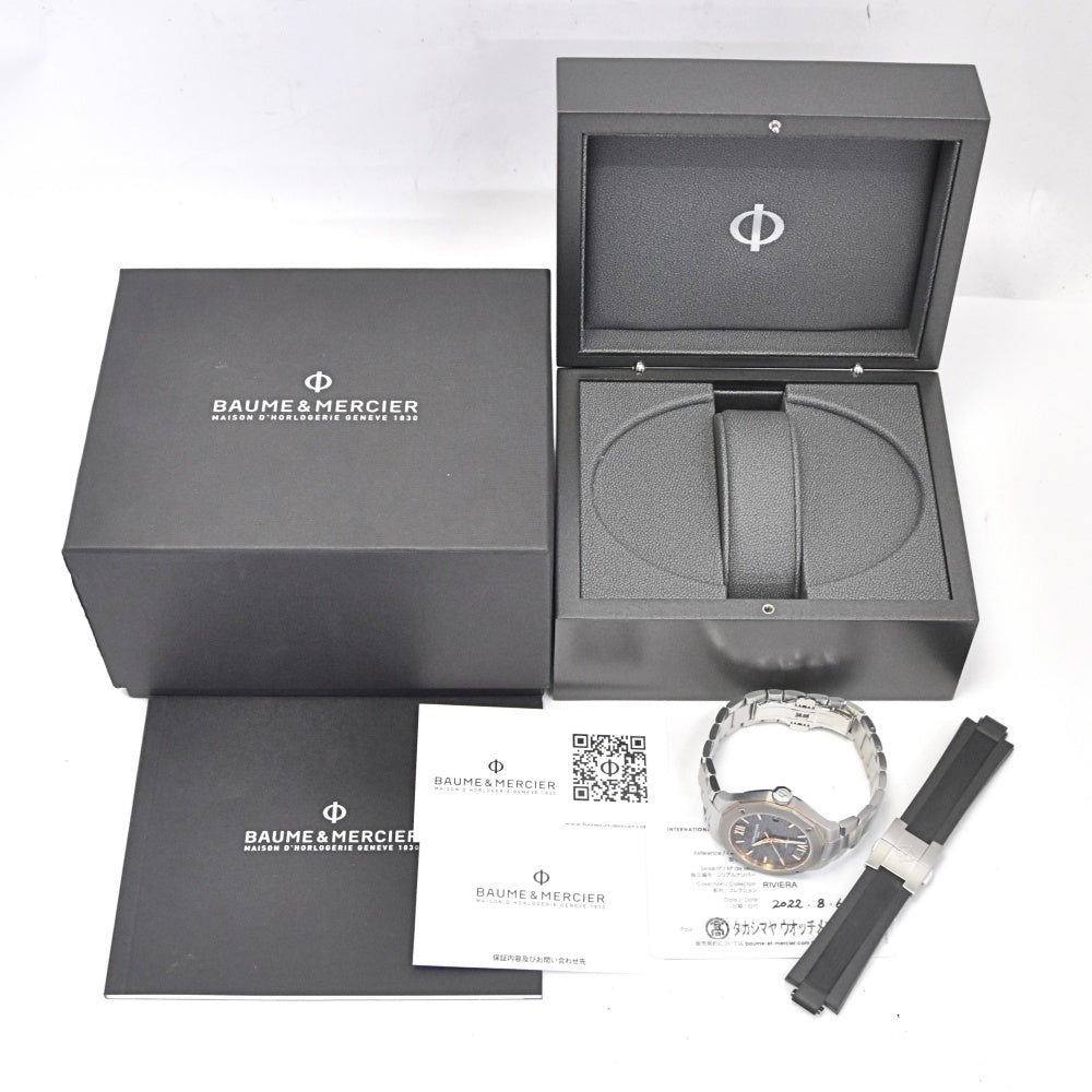 with paper Baume & Mercier Riviera M0A10661 Date gray Dial Automatic Men's
 Watch G#139501