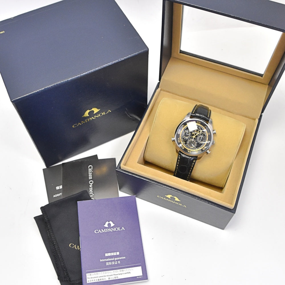 with paper CITIZEN Campanola Grand Complication Raindrops AH4086-05E/6772-A1CJN01 Black / gold Dial Quartz Men's
 Watch G#139558