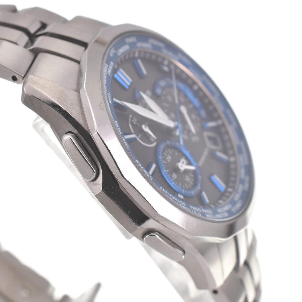 with paper CASIO Oceanus Manta OCW-S1400-1AJF titanium blue Dial Radio Sync Solar Men's
 Watch I#139564