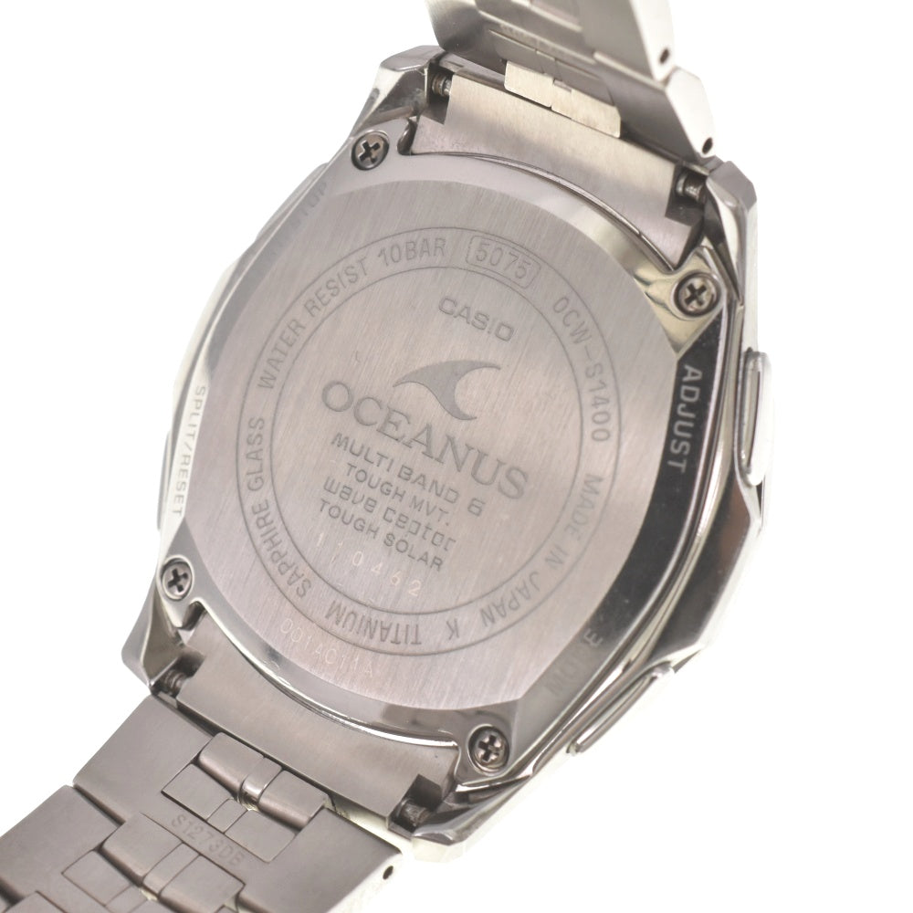 with paper CASIO Oceanus Manta OCW-S1400-1AJF titanium blue Dial Radio Sync Solar Men's
 Watch I#139564
