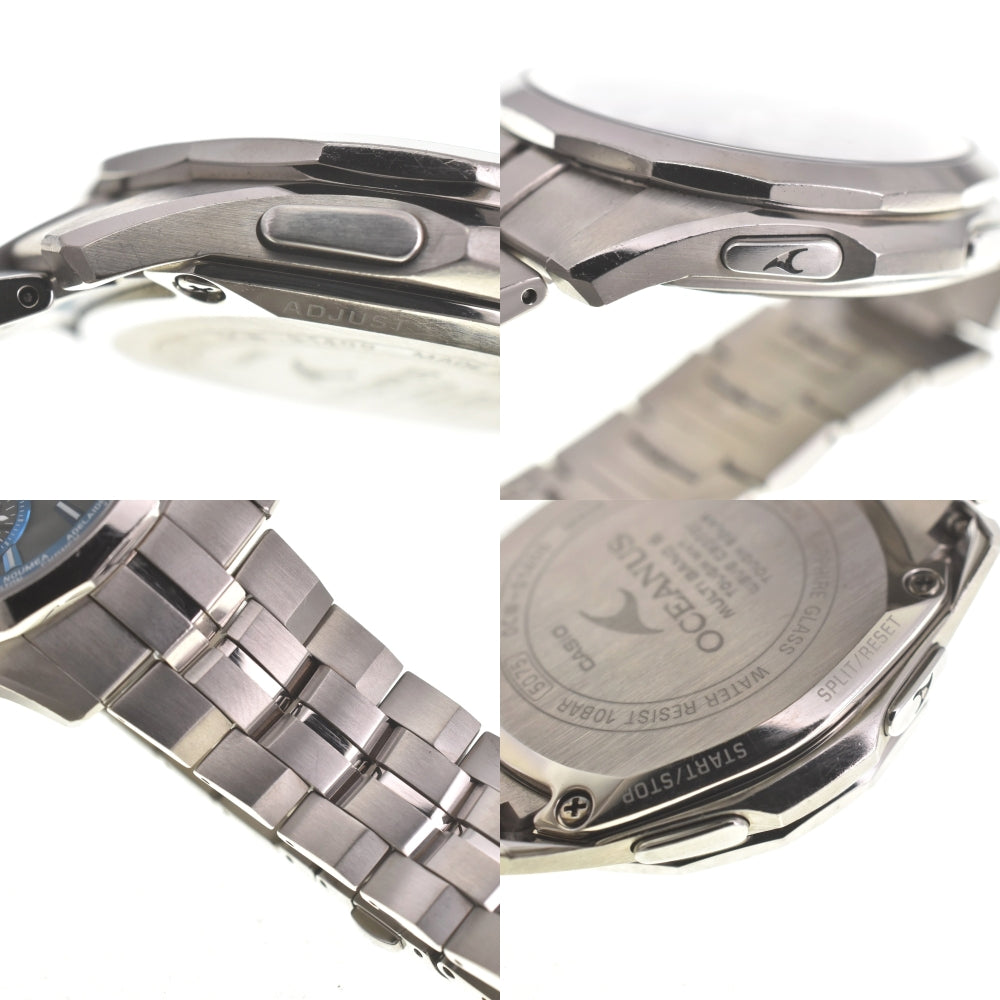 with paper CASIO Oceanus Manta OCW-S1400-1AJF titanium blue Dial Radio Sync Solar Men's
 Watch I#139564