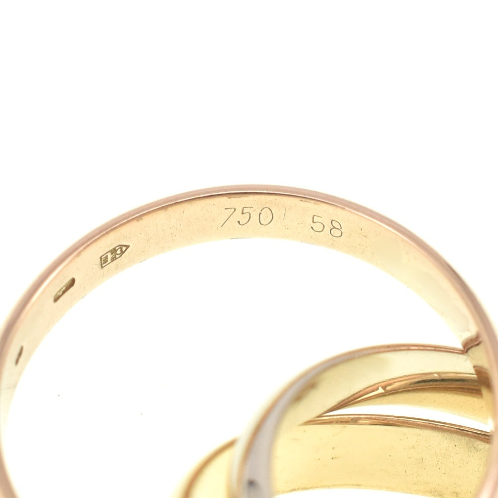 CARTIER Trinity 3-Row Ring Size 58/JP18 Three colors Men's
 jewelry S#139651