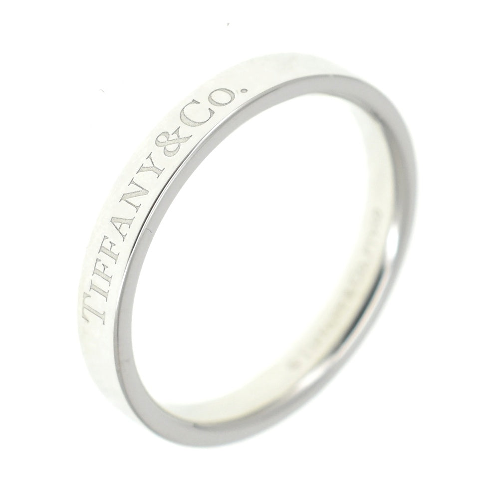 TIFFANY&Co. Flat band ring Size 53/JP13 Pt950 Silver Ladies
 jewelry S#139684