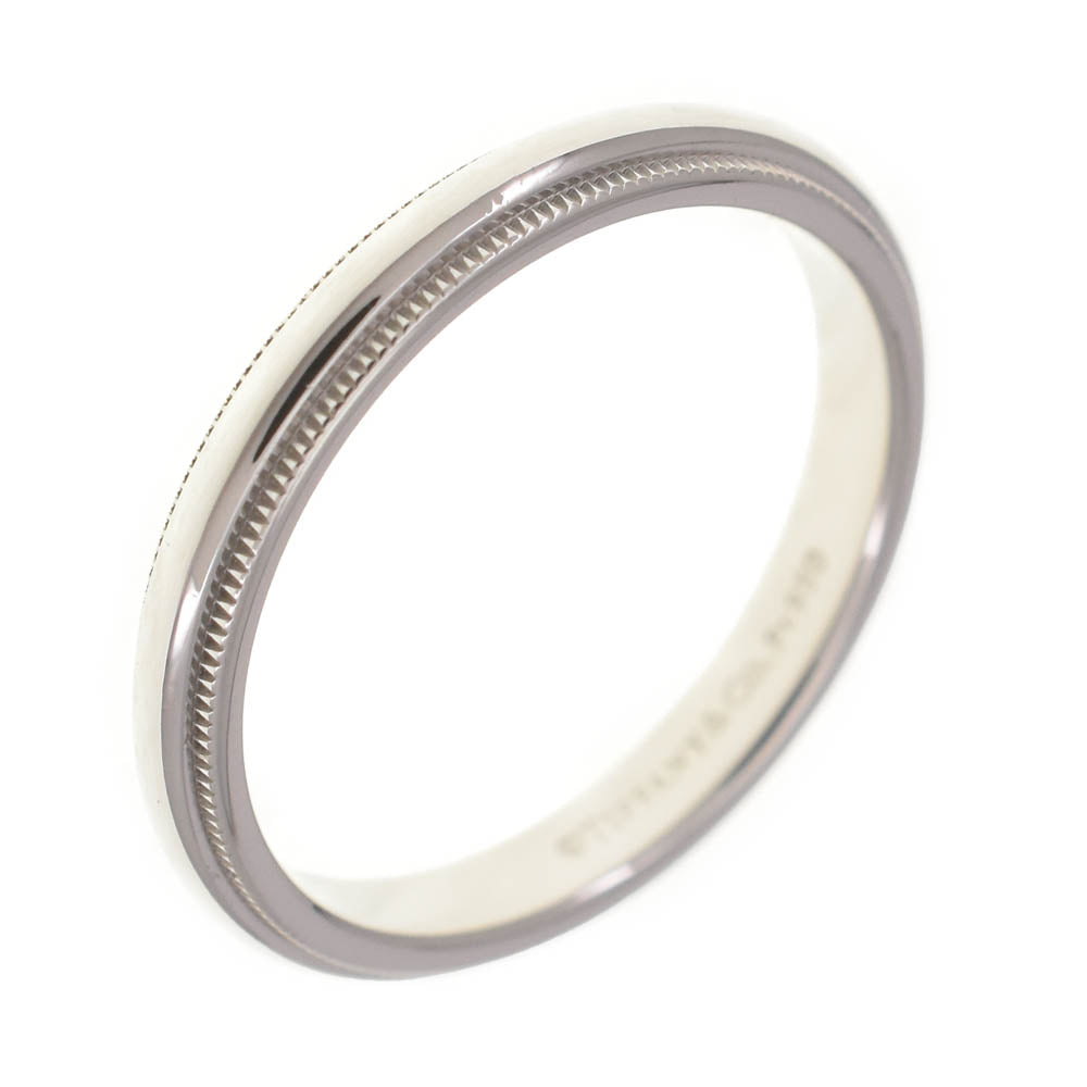 TIFFANY&Co. Milgrain ring Size 58/JP18 Pt950 Silver Men's
 jewelry S#139686
