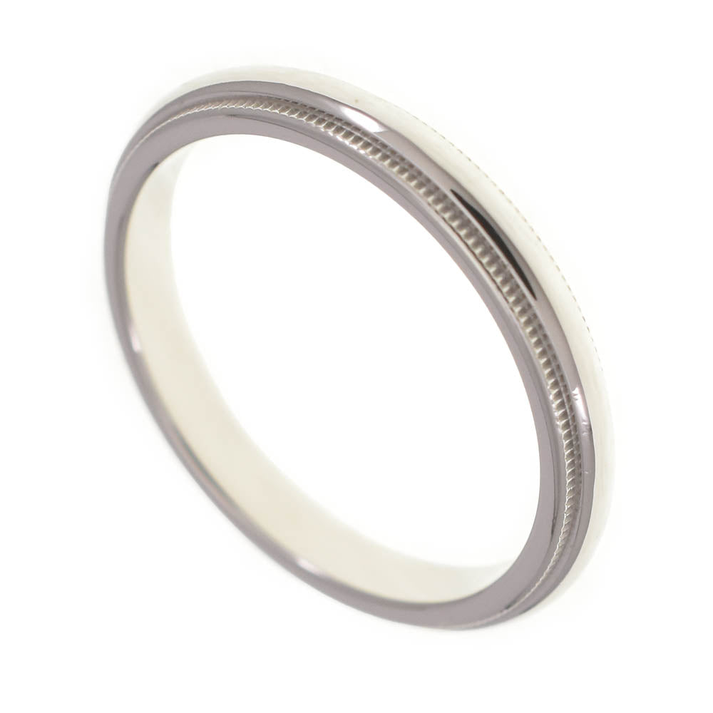 TIFFANY&Co. Milgrain ring Size 58/JP18 Pt950 Silver Men's
 jewelry S#139686