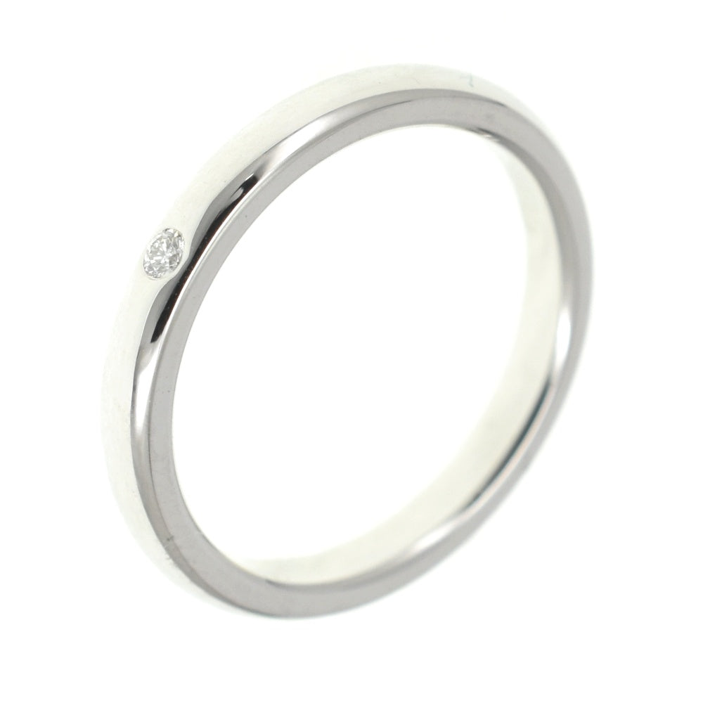 TIFFANY&Co. Band ring Size 53/JP12 Pt950 Silver Diamond Ladies
 jewelry S#139690