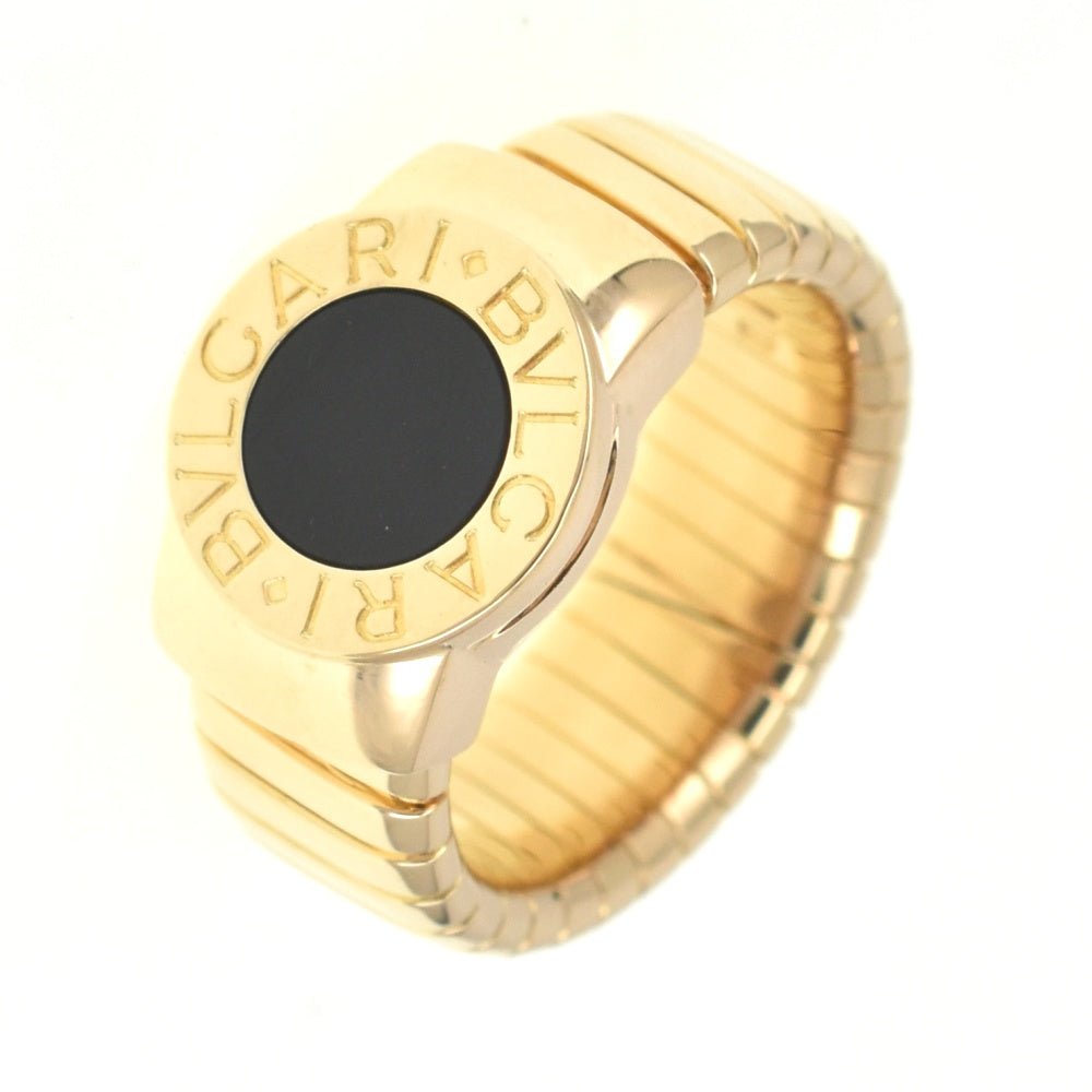 BVLGARI Tubogas Onyx Ring Size 58/JP18 K18YG Onyx Men's
 jewelry S#139697