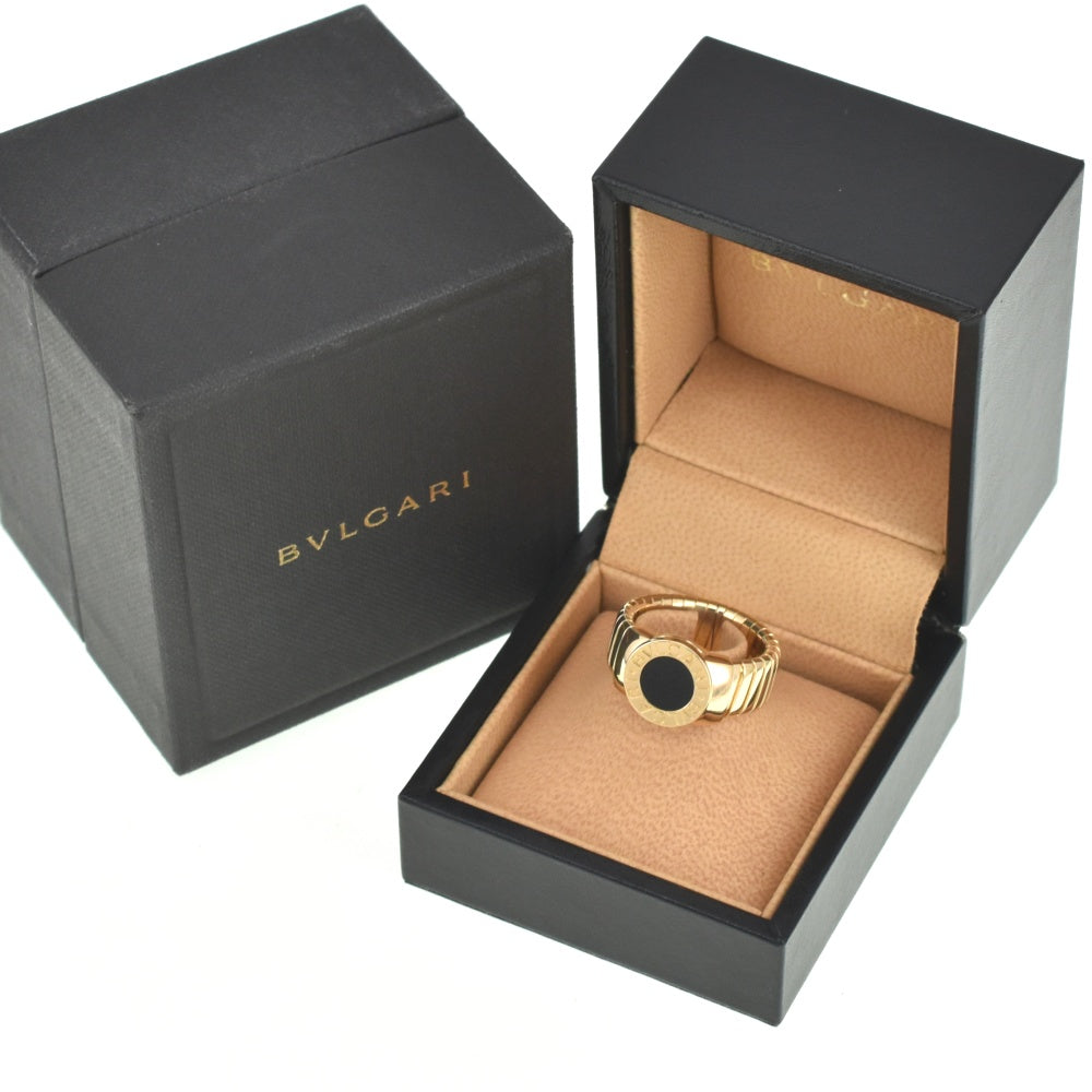 BVLGARI Tubogas Onyx Ring Size 58/JP18 K18YG Onyx Men's
 jewelry S#139697