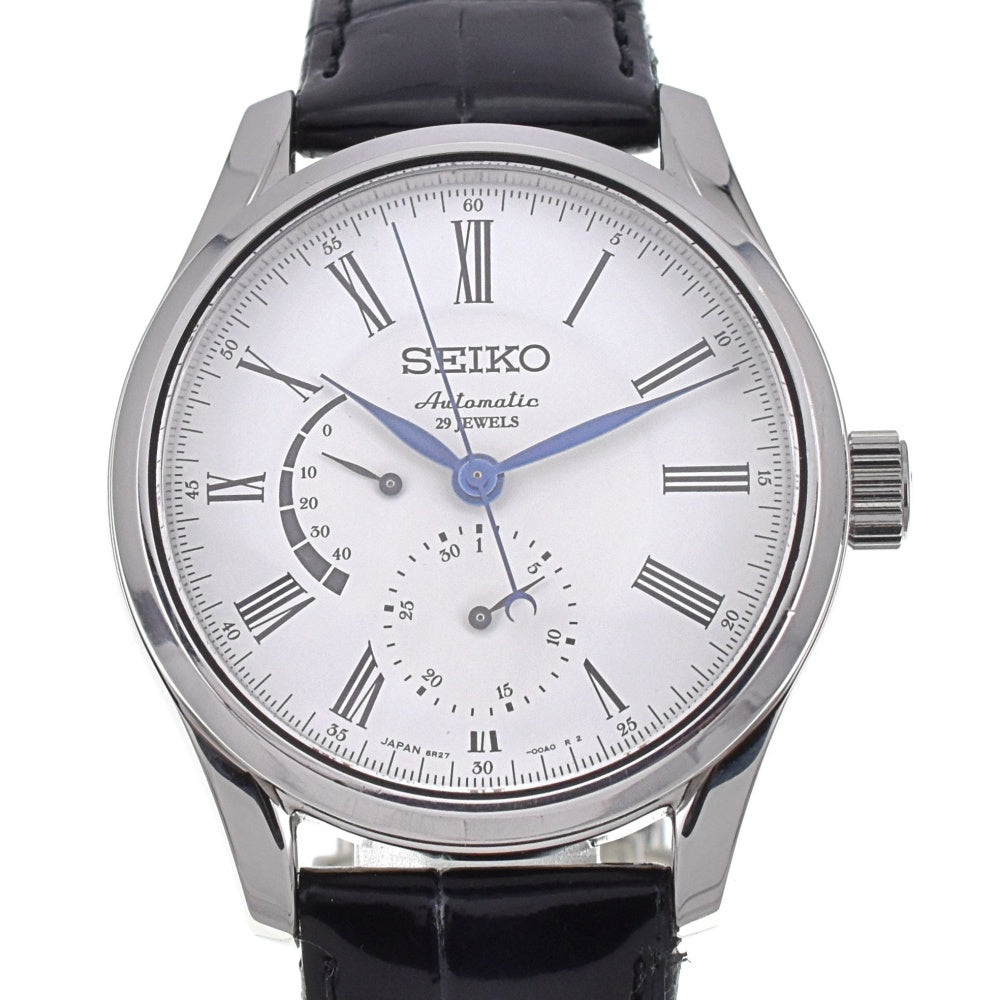 with paper SEIKO Pureza SARW011 Enamel Dial Power Reserve Date white Dial Automatic Men's
 Watch G#139716