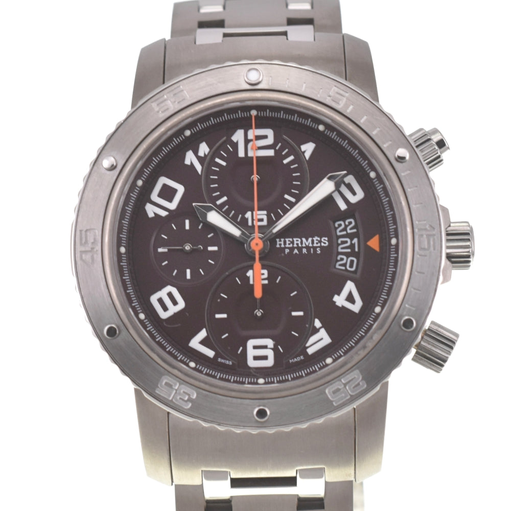 HERMES Clipper diver CP2.941 Titanium/Stainless Steel Chronograph Date Brown Dial Automatic Men's
 Watch I#139726
