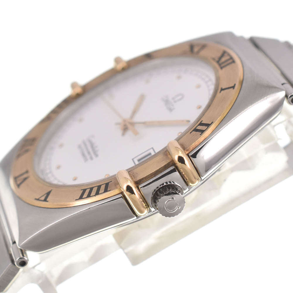 OMEGA Constellation date 368.1075 K18YG flat bezel white Dial Automatic Men's
 Watch J#139745