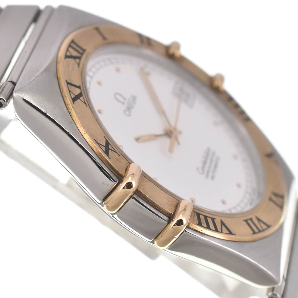 OMEGA Constellation date 368.1075 K18YG flat bezel white Dial Automatic Men's
 Watch J#139745