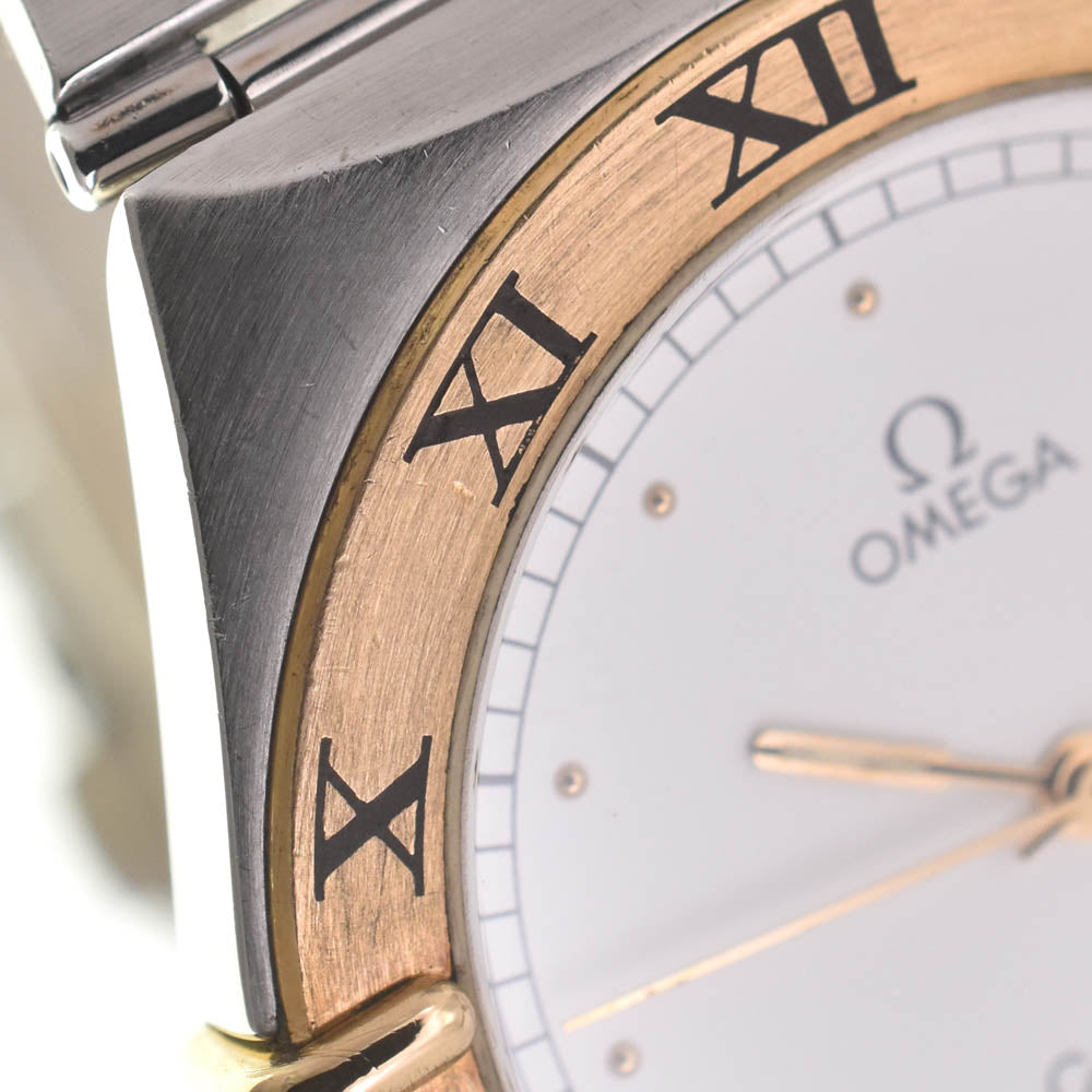 OMEGA Constellation date 368.1075 K18YG flat bezel white Dial Automatic Men's
 Watch J#139745