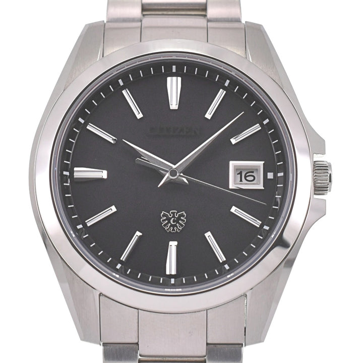 with paper CITIZEN The citizen AQ4060-50E Date black Dial Solar Men's
 Watch H#139771