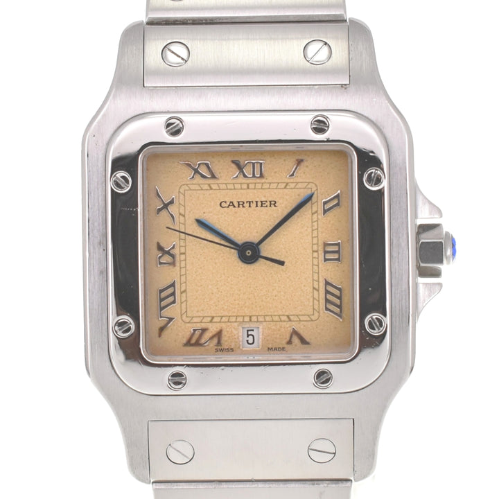 CARTIER Santosgalbe LM W20025D6 Date Beige Dial Quartz Men's
 Watch K#139788