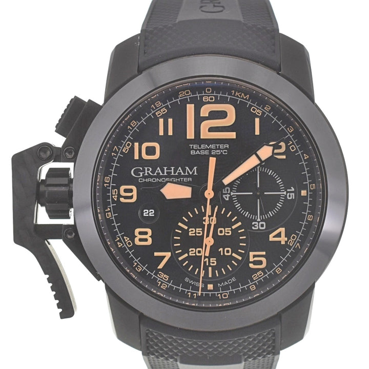 GRAHAM Chrono Fighter Oversize NM-2CCAU-0 ceramic bezel black Dial Automatic Men's
 Watch I#139829