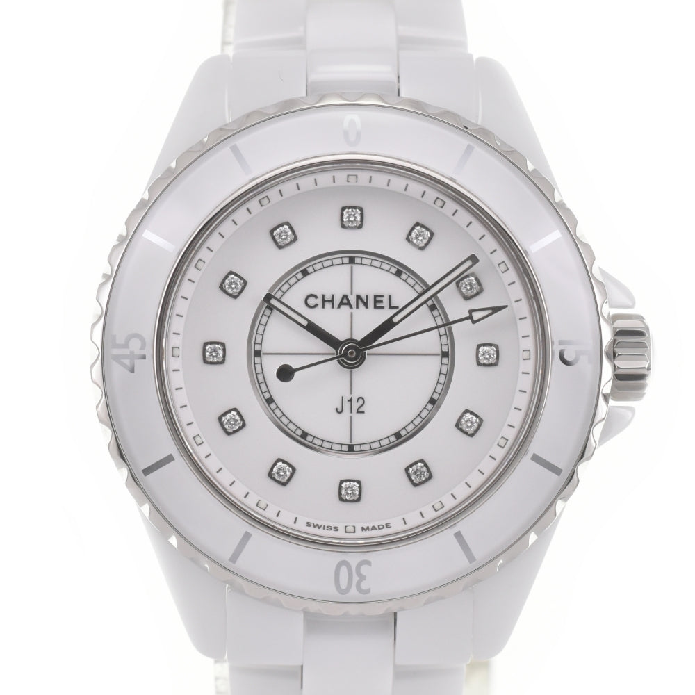 CHANEL J12 1.3" H5703 12P Diamond White Ceramic white Dial Quartz Ladies
 Watch □#139850