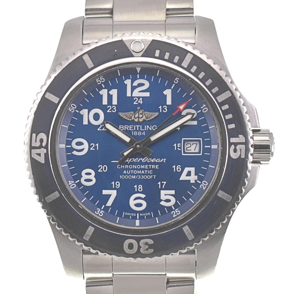 with paper BREITLING Super Ocean II 44 A17392 blue Dial Automatic Men's
 Watch I#139909