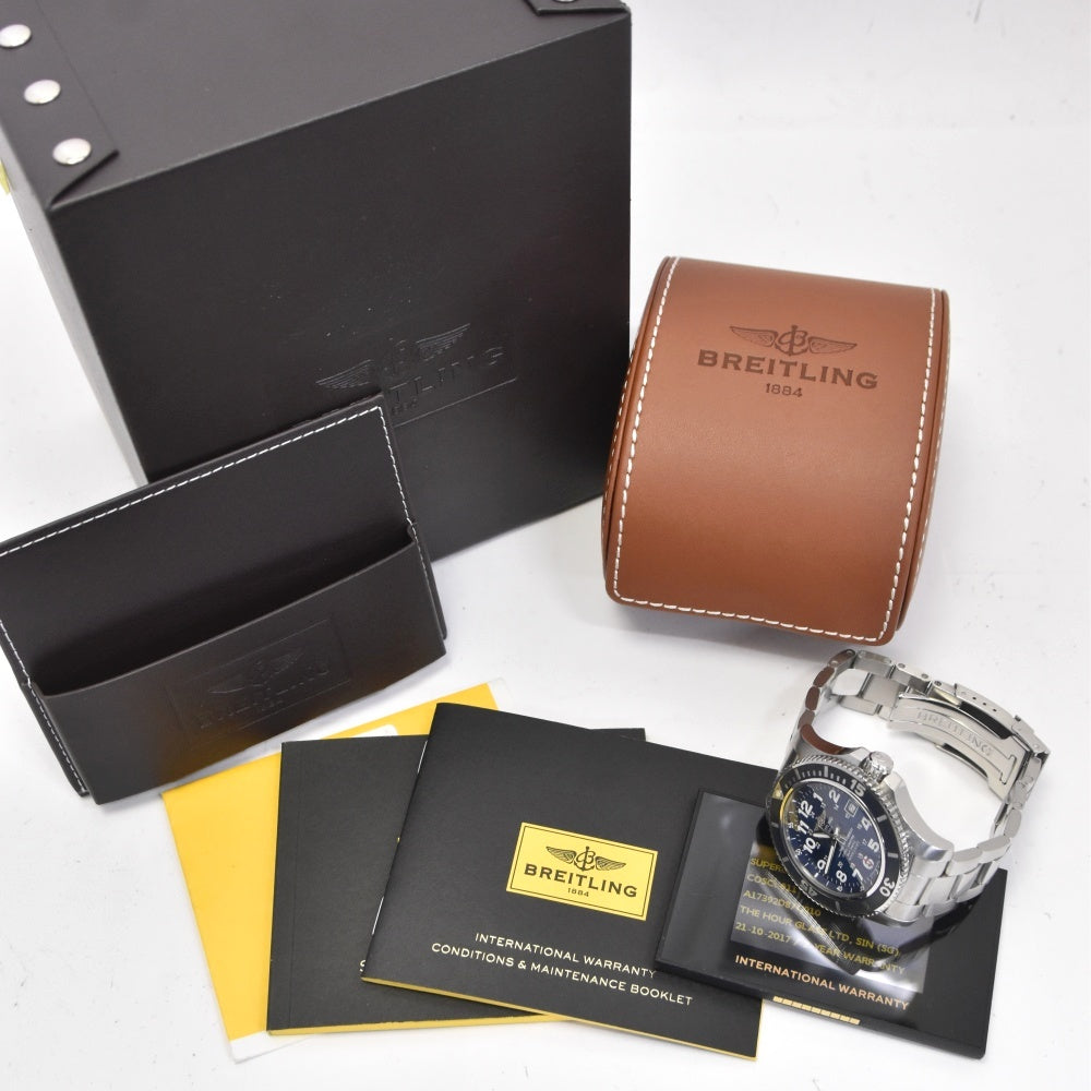 with paper BREITLING Super Ocean II 44 A17392 blue Dial Automatic Men's
 Watch I#139909