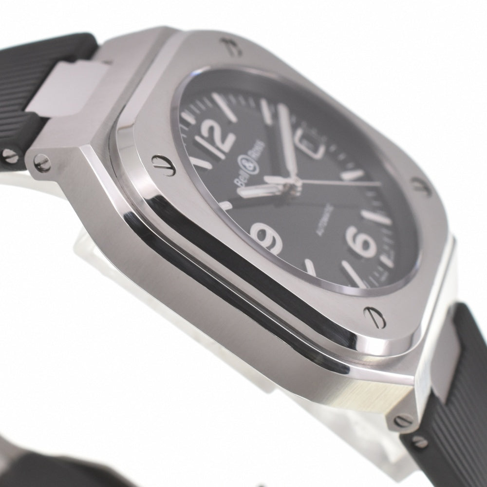 with paper Bell＆Ross Black steel BR05A-BL-ST/SRB Stainless Steel / Rubber black Dial Automatic Men's
 Watch I#139915