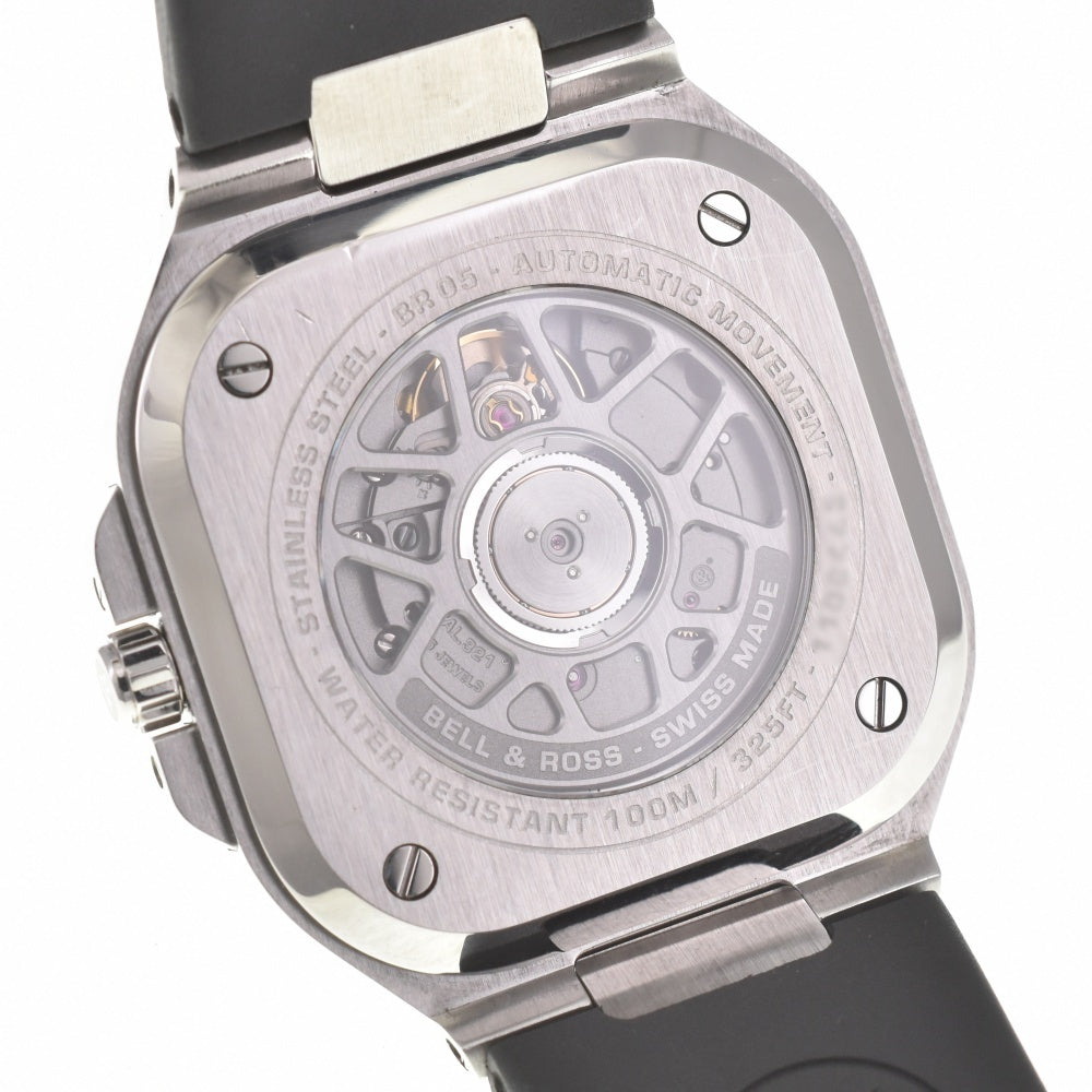 with paper Bell＆Ross Black steel BR05A-BL-ST/SRB Stainless Steel / Rubber black Dial Automatic Men's
 Watch I#139915