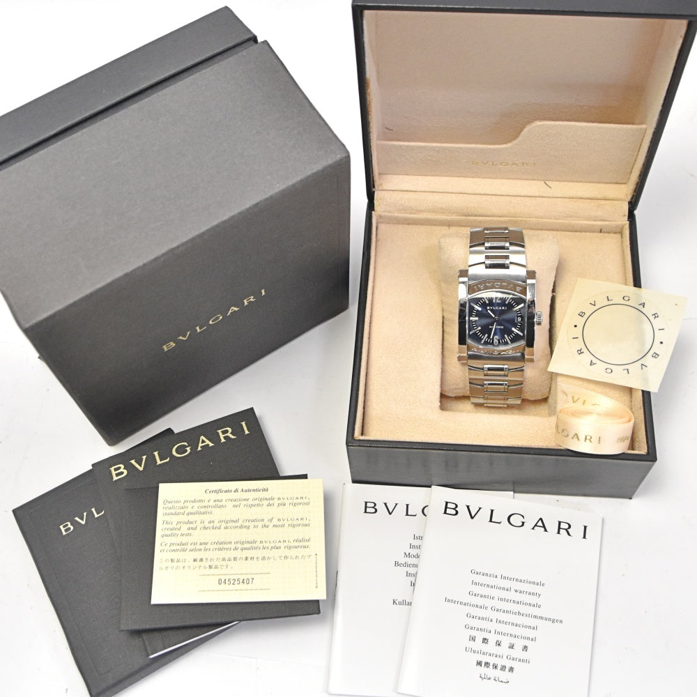 with paper BVLGARI Assioma AA44S Date blue Dial Automatic Men's
 Watch I#139917