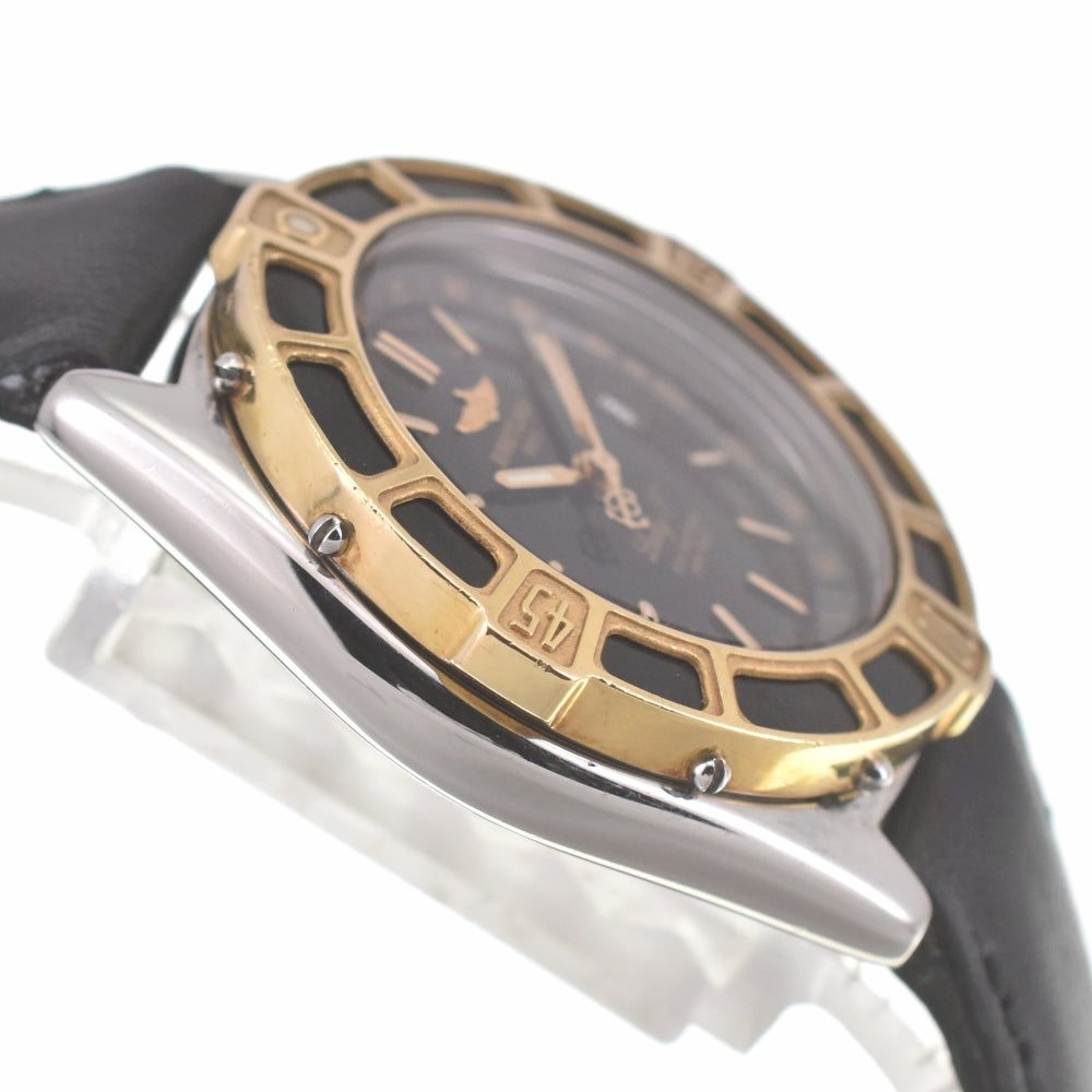 BREITLING Lady J Date D52065 YG Bezel black Dial Quartz Ladies
 Watch I#139935