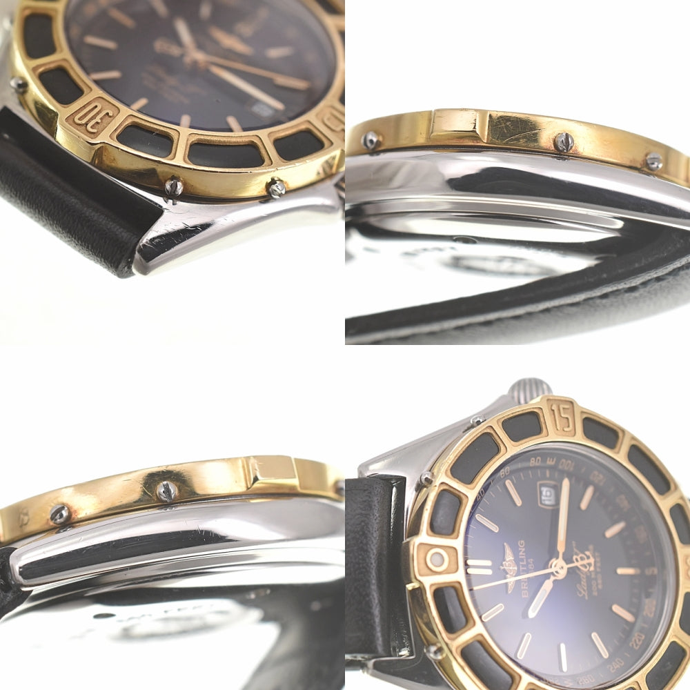 BREITLING Lady J Date D52065 YG Bezel black Dial Quartz Ladies
 Watch I#139935