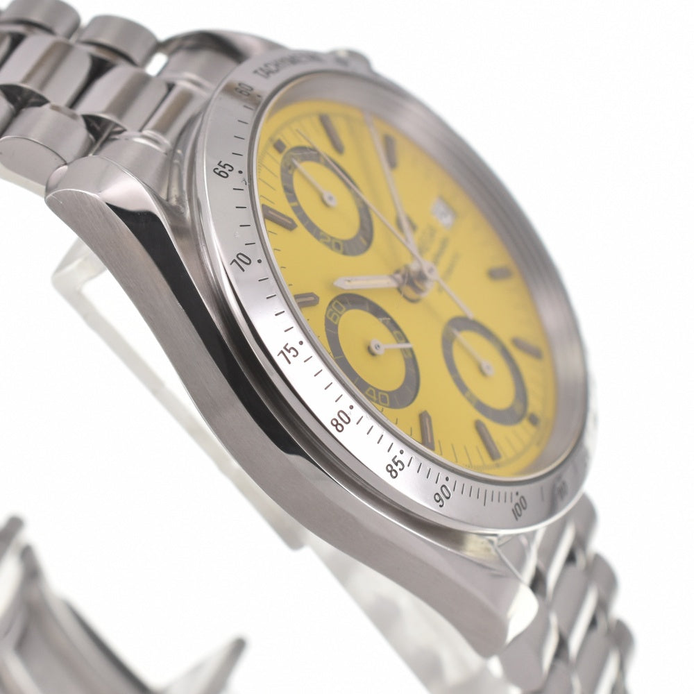 with paper OMEGA Speed master michael schumacher 3511.12 Chronograph Date yellow Dial Automatic Men's
 Watch □#139951