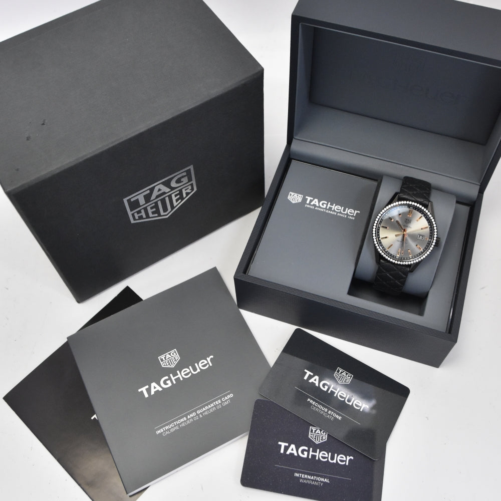 with paper TAG HEUER Carrera WAR1115.FC6392 Diamond Bezel gray Dial Quartz Unisex
 Watch I#139959