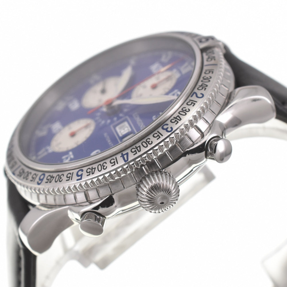 LONGINES Lindberg L2.618.4 Chronograph day date Blue / Silver Dial Automatic Men's
 Watch J#139961