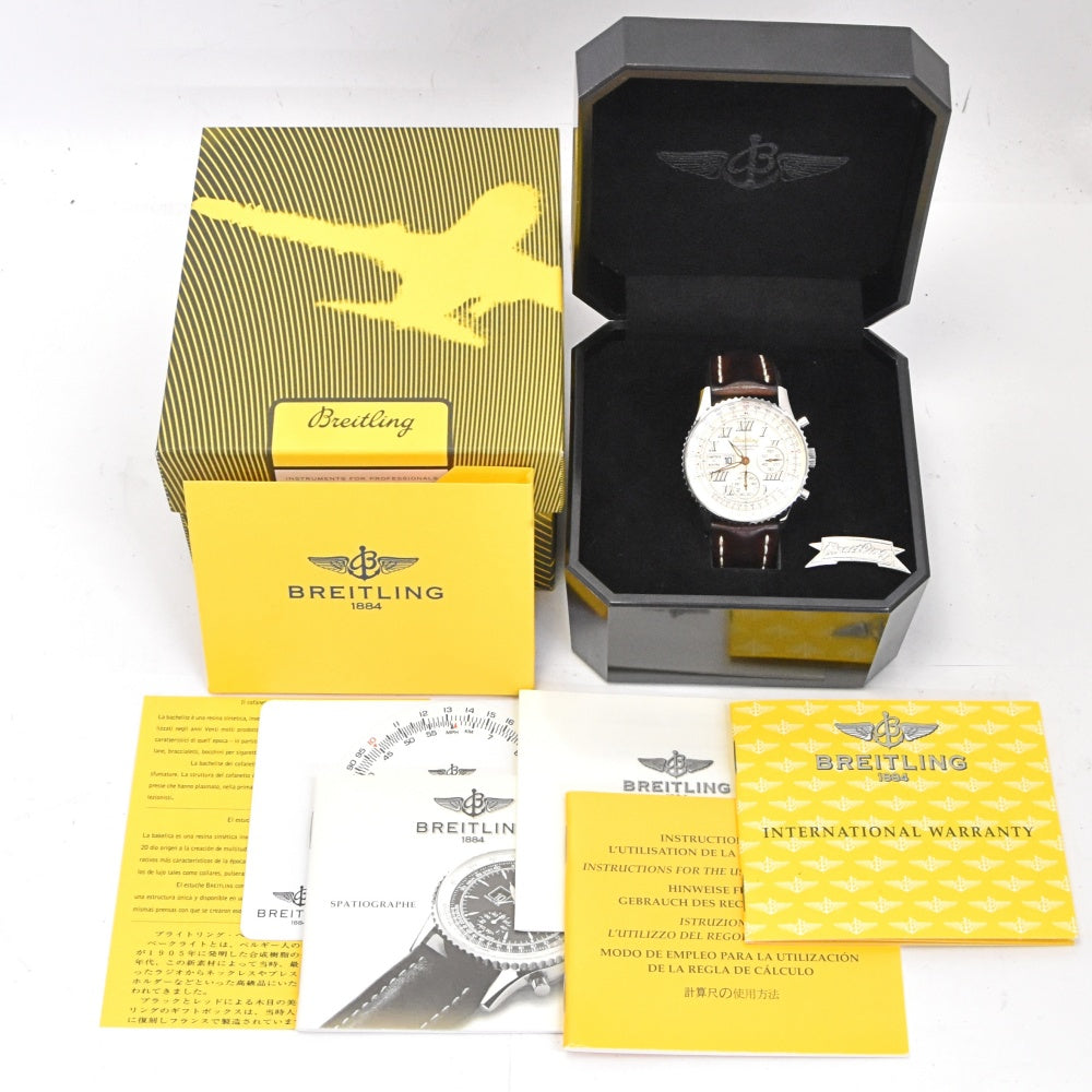with paper BREITLING Navitimer Montbrillant Spaciograph A36030.1 Silver Dial Automatic Men's
 Watch L#139969