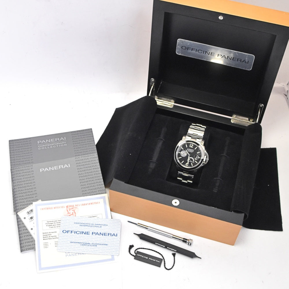 with paper PANERAI Luminor PAM00171 Small second power reserve date black Dial Automatic Men's
 Watch L#139971
