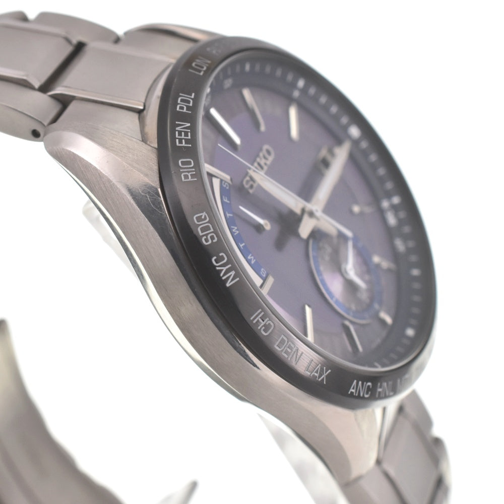 with paper SEIKO Brights SAGA231 Date Navy Dial Radio Sync Solar Men's
 Watch I#139976