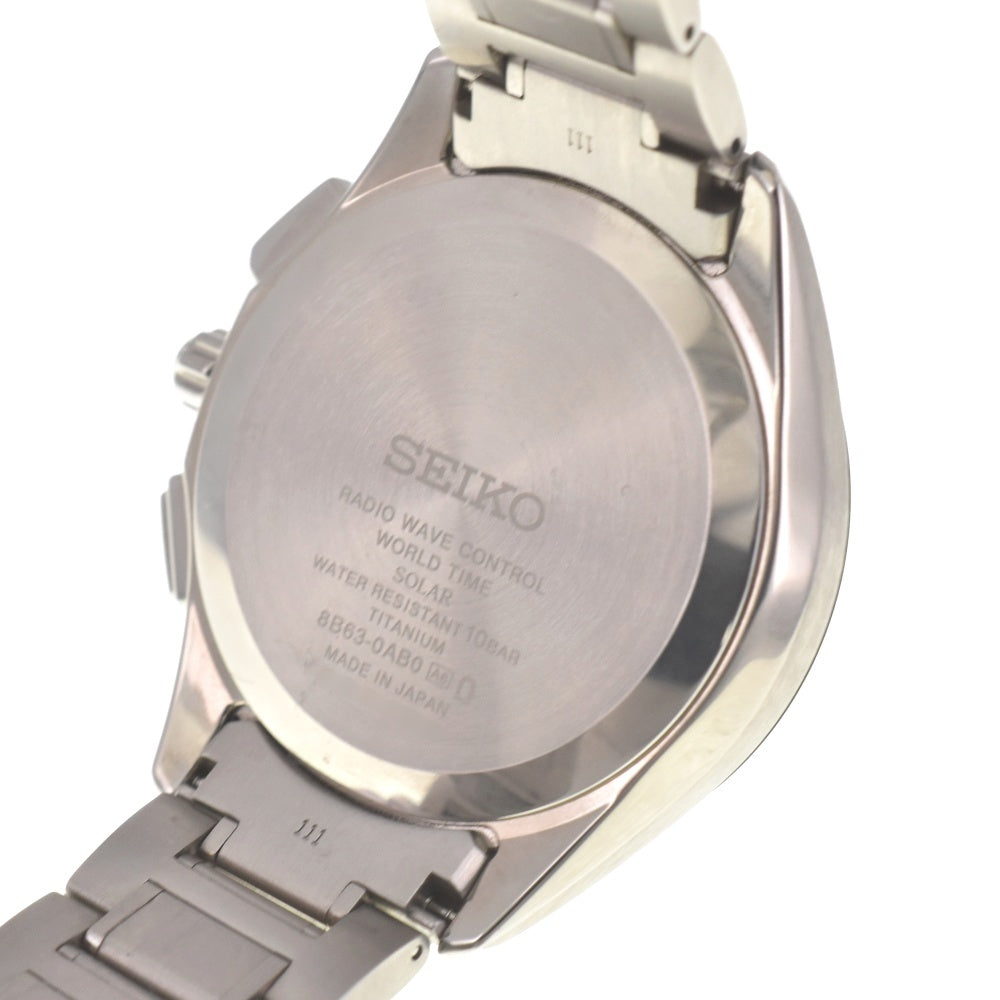 with paper SEIKO Brights SAGA231 Date Navy Dial Radio Sync Solar Men's
 Watch I#139976