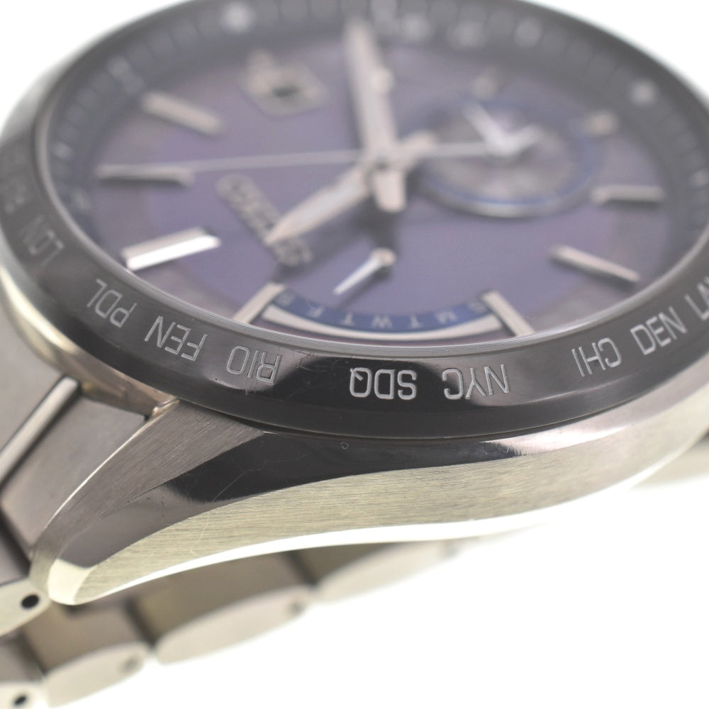 with paper SEIKO Brights SAGA231 Date Navy Dial Radio Sync Solar Men's
 Watch I#139976