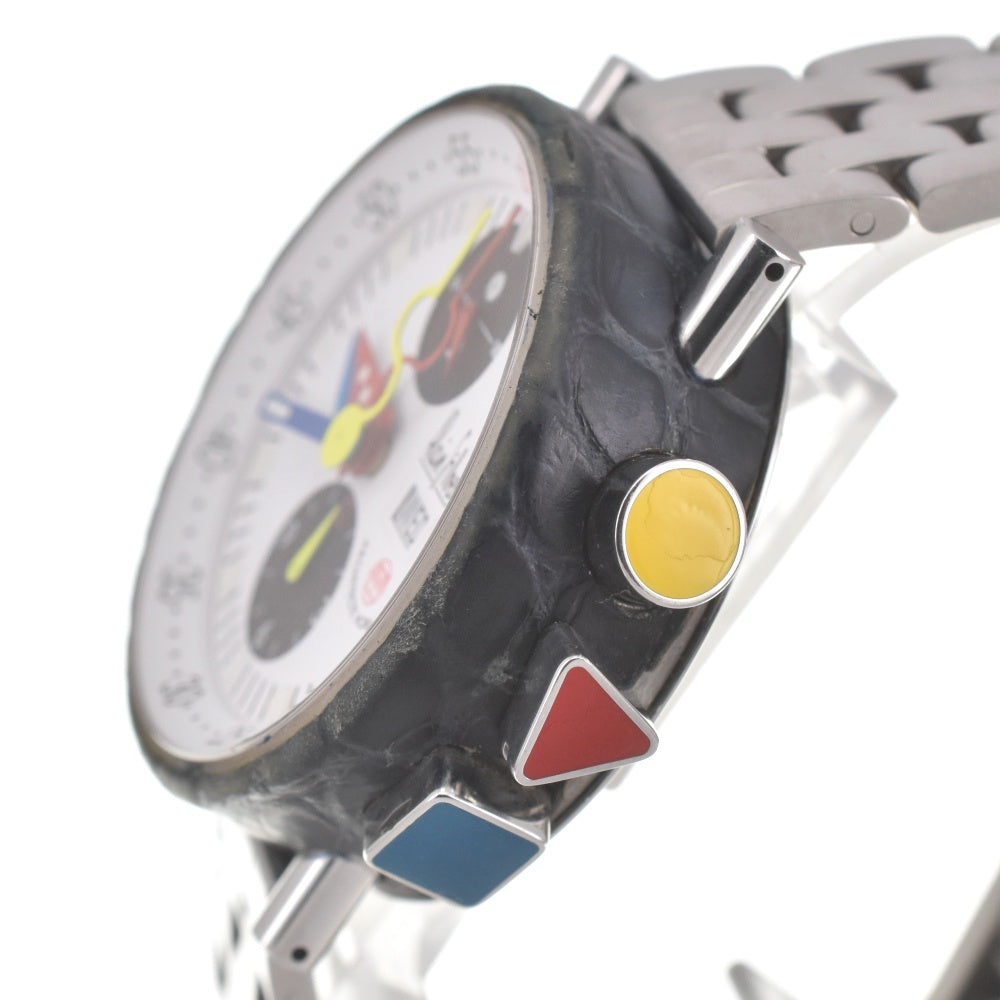 with paper Alain Silberstein KRONO B CUIR LWO5100 Chronograph white Dial Automatic Men's
 Watch I#139977