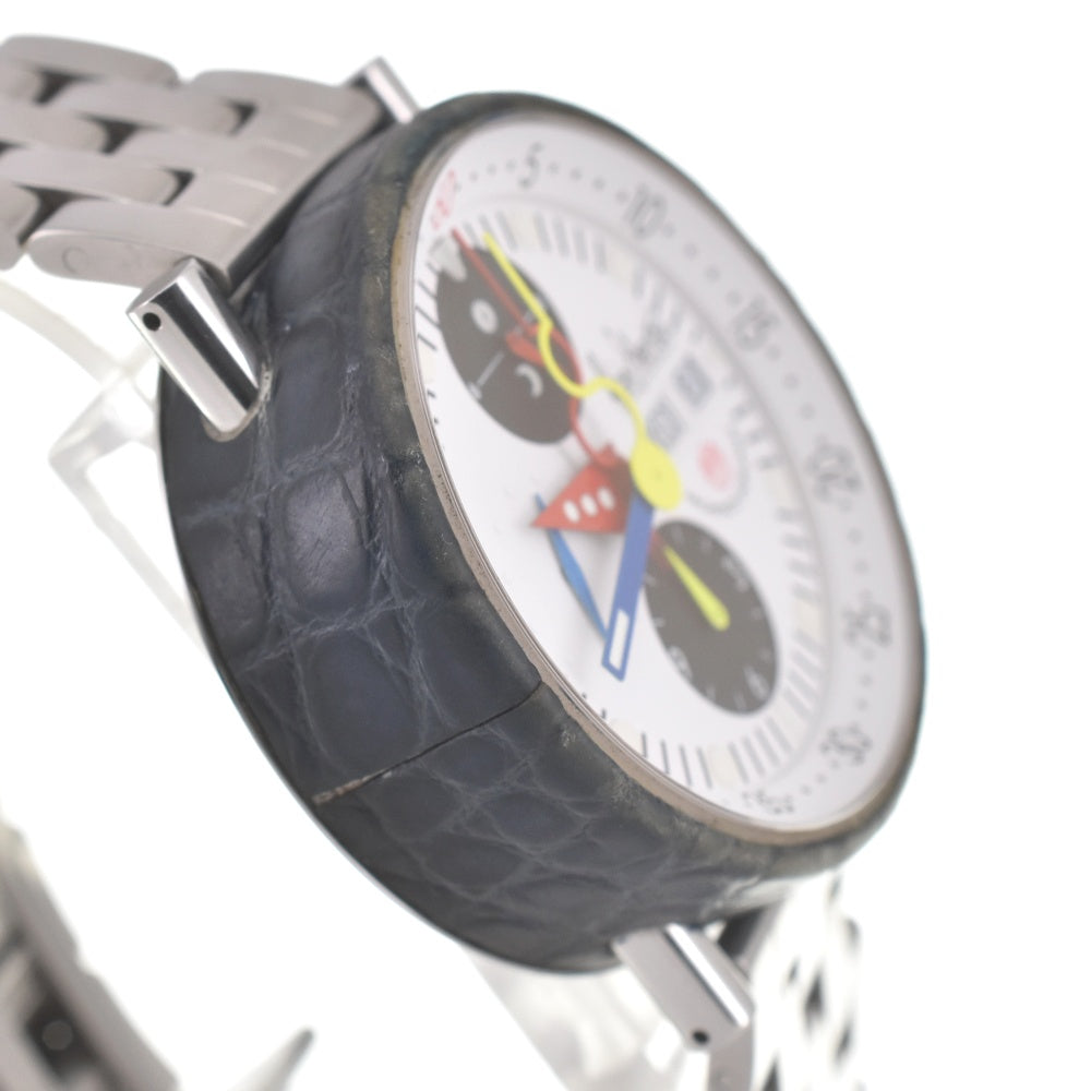 with paper Alain Silberstein KRONO B CUIR LWO5100 Chronograph white Dial Automatic Men's
 Watch I#139977