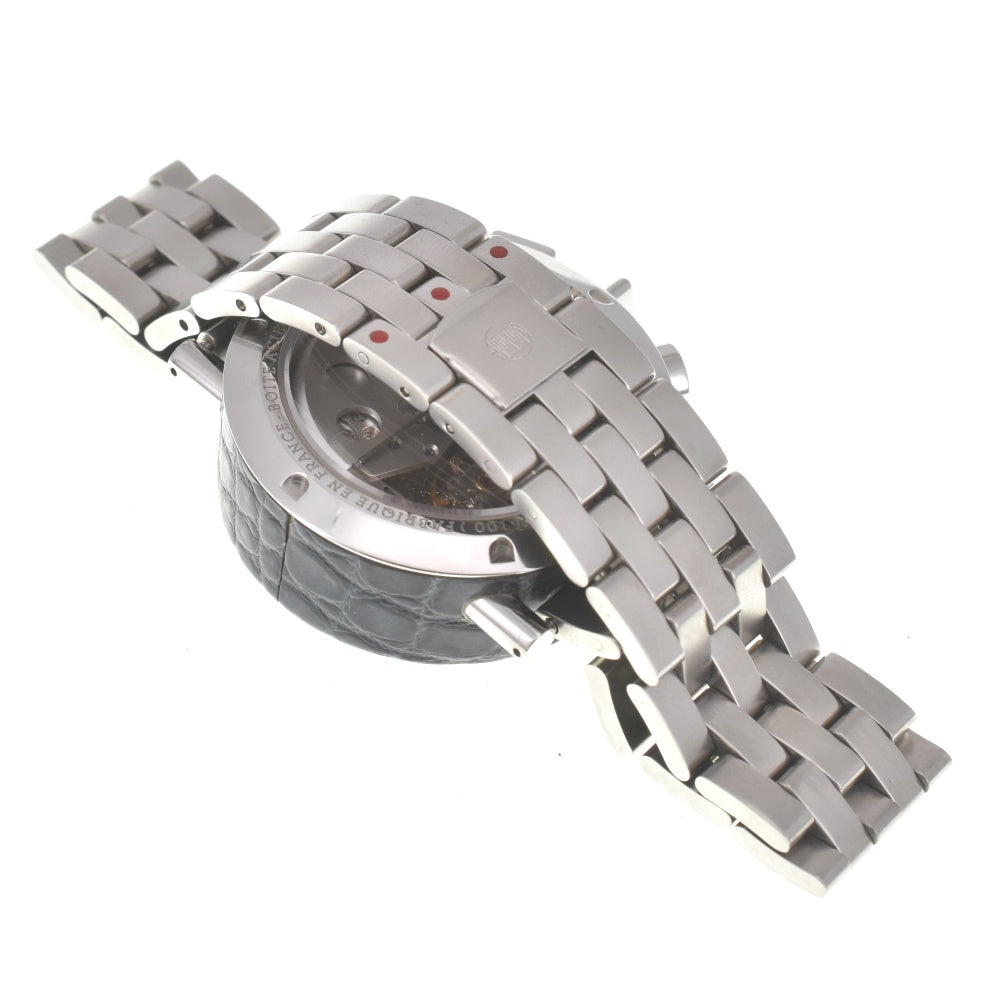 with paper Alain Silberstein KRONO B CUIR LWO5100 Chronograph white Dial Automatic Men's
 Watch I#139977